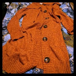 Orange long cardigan